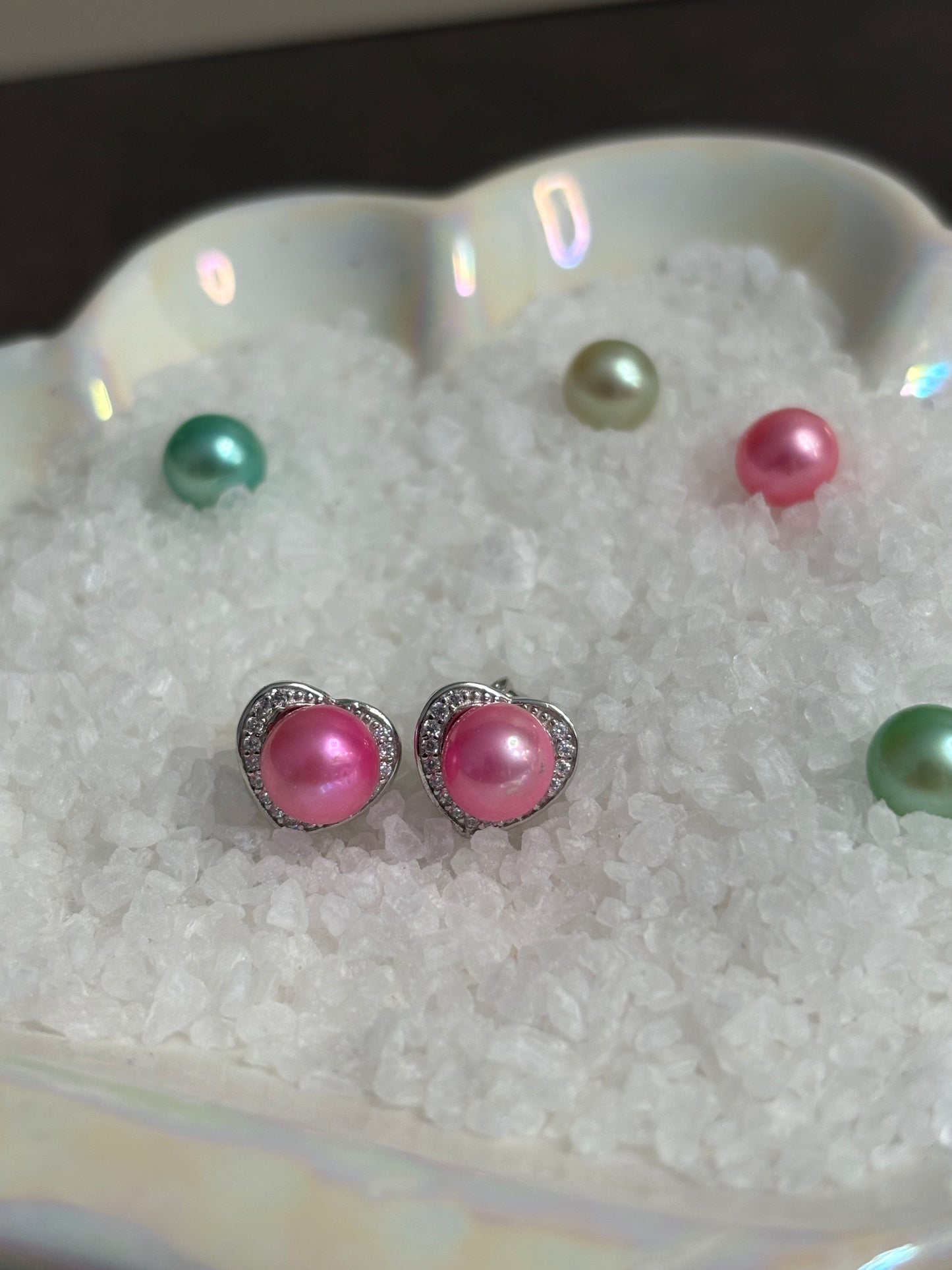 Blushing Heart Studs