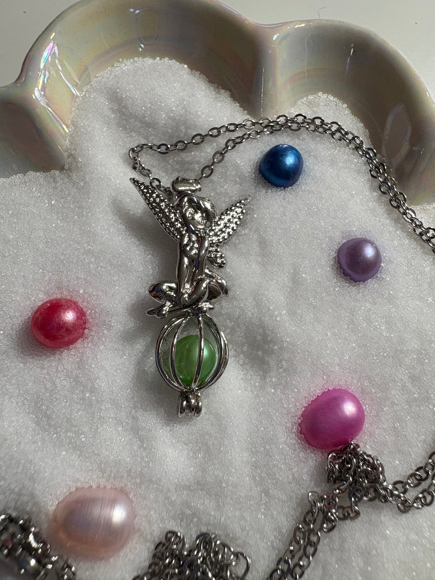 Sitting Tinkerbell Cage Pendant