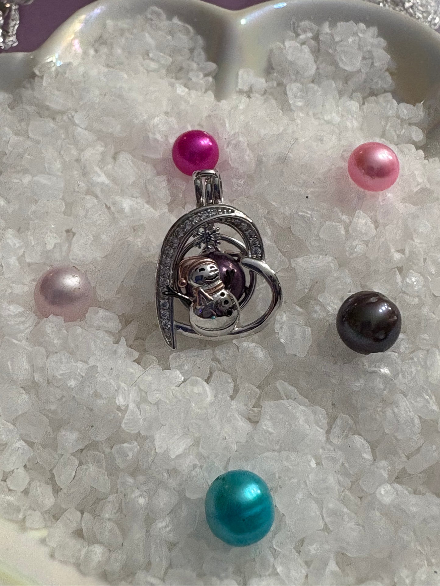 Snowy Heartbeat Pendant Cage