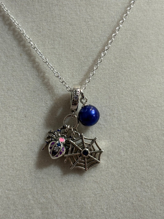Caught in a Web Charm Pendant