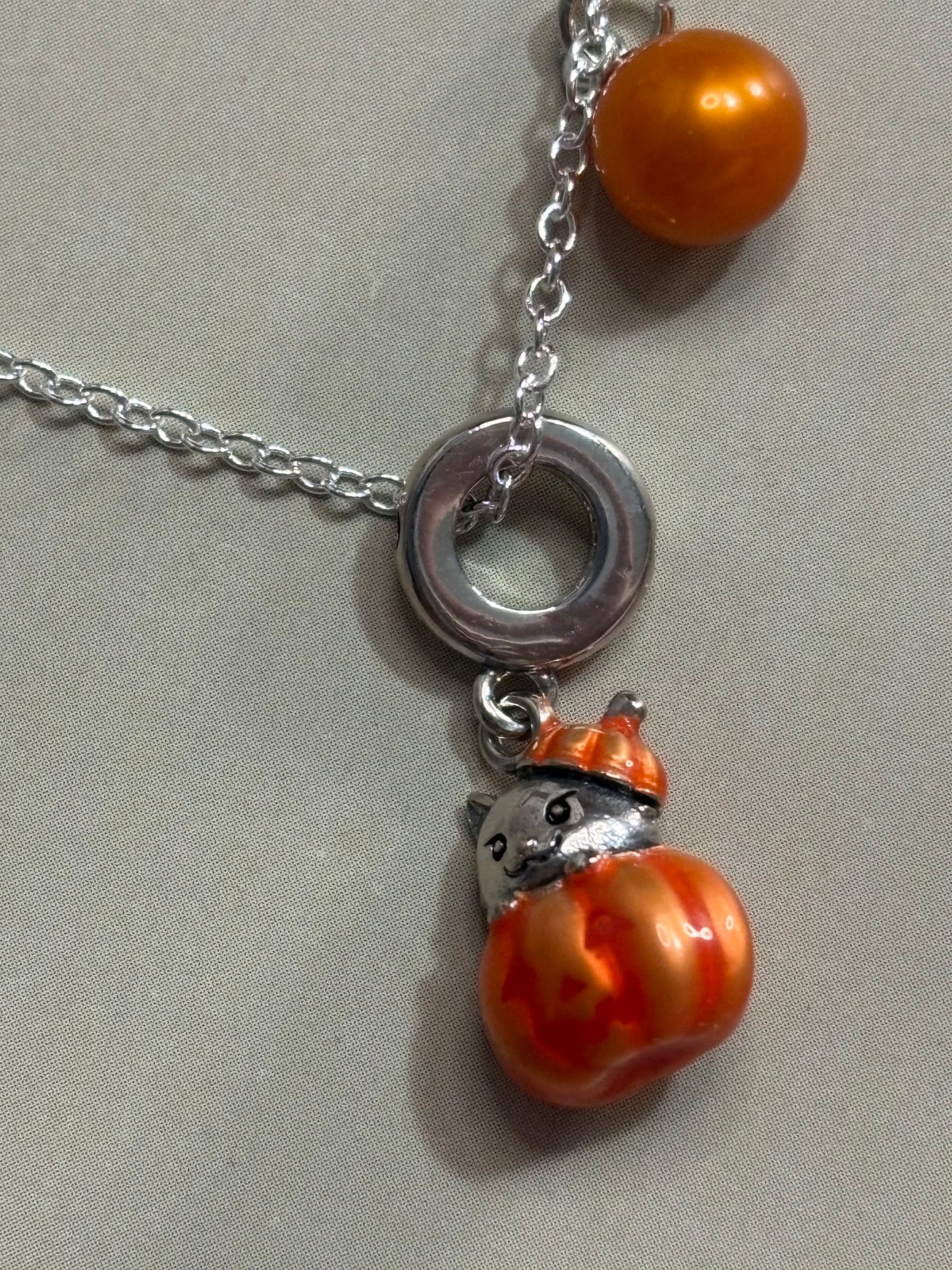 Purrfectly Pumpkin Charm Pendant