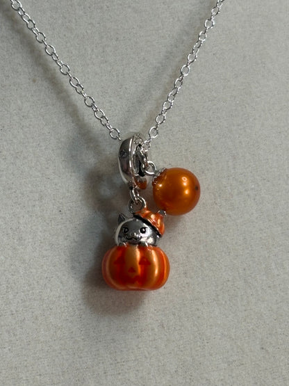Purrfectly Pumpkin Charm Pendant