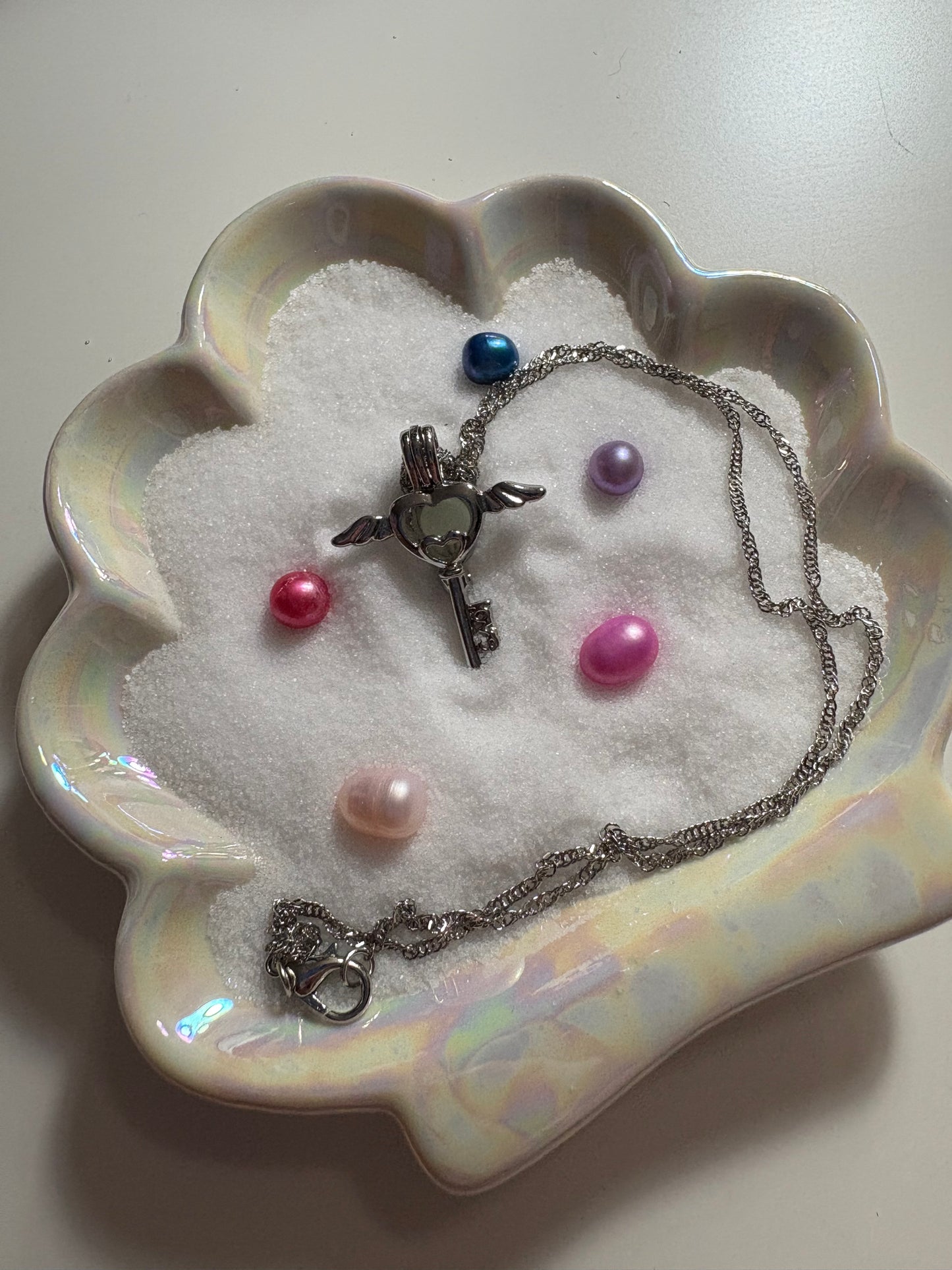 Winged Heart Key Cage Pendant