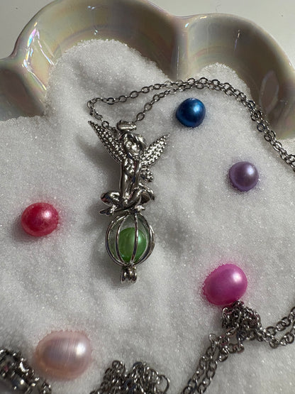 Sitting Tinkerbell Cage Pendant