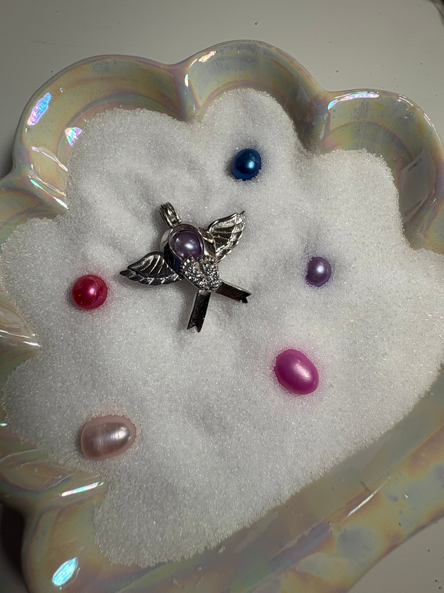 Angel Footprints Cage Pendant