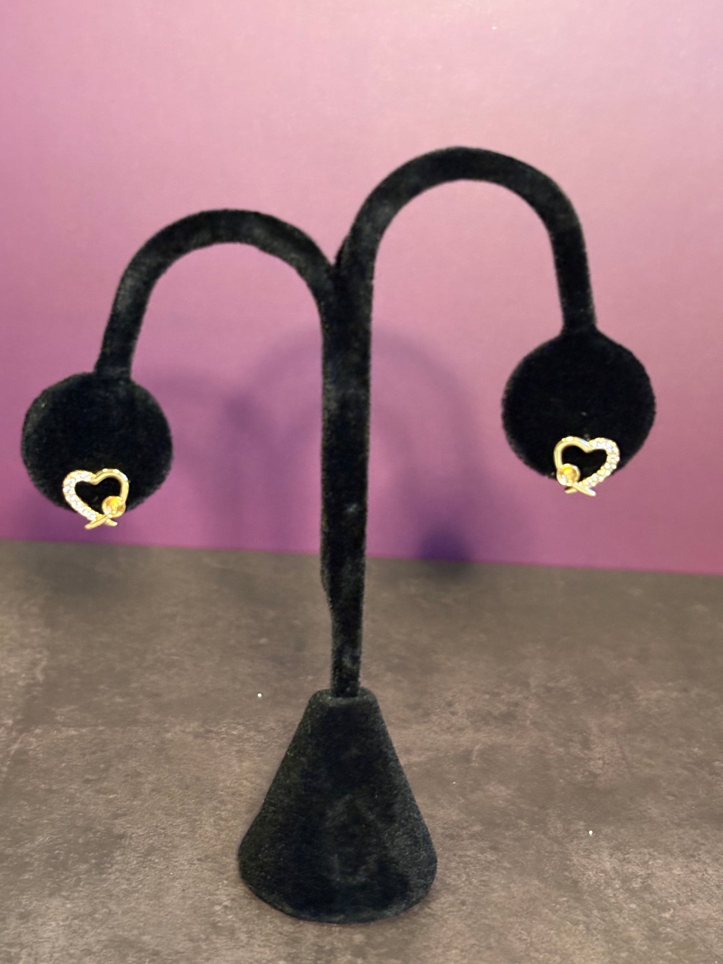 Petite Heart CZ Earring