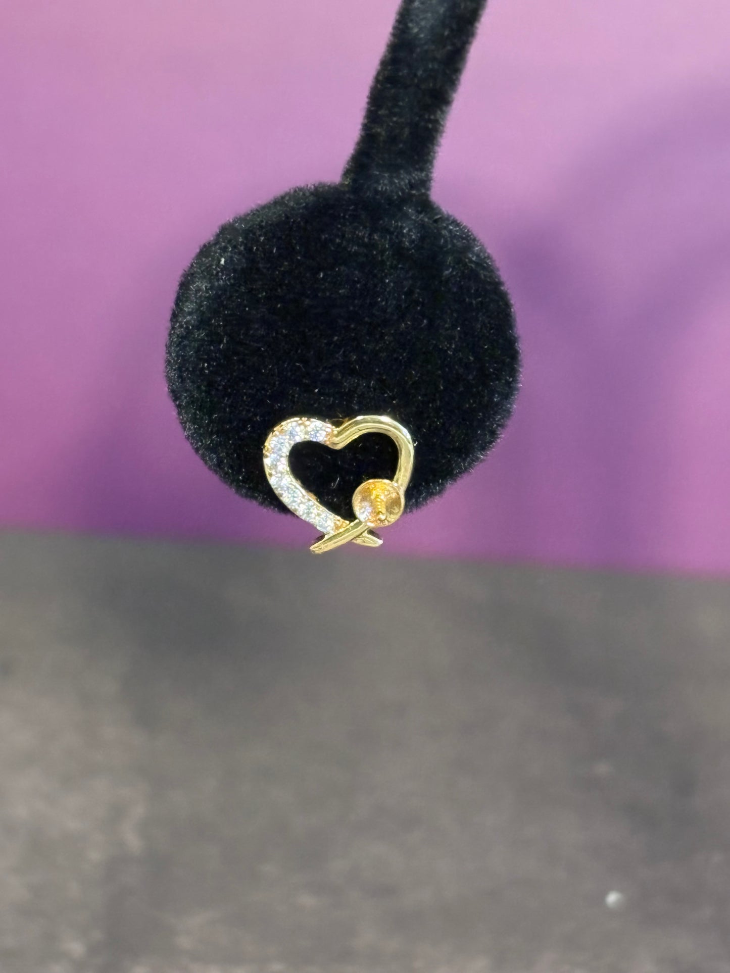 Petite Heart CZ Earring