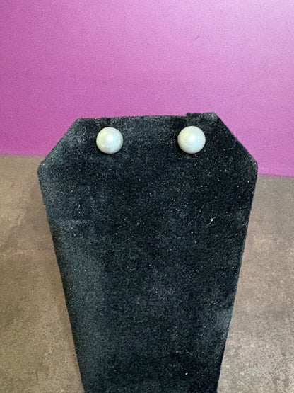 Classic Button Pearl Earrings